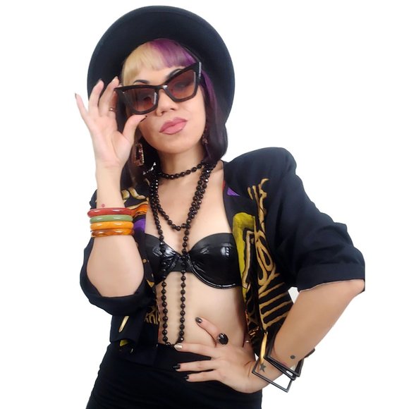 Lady Marmelade Acrylic Bangle Bracelet Stack - Picture 4 of 4